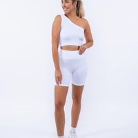 Rib One Shoulder Crop