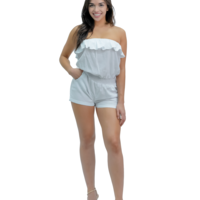 Classic Strappless Linen Romper