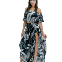 Tropical Flower Off Shoulder Top