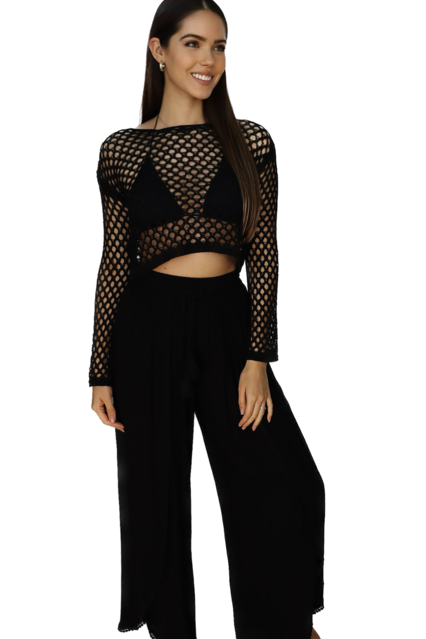 Long Sleeve Mesh Top