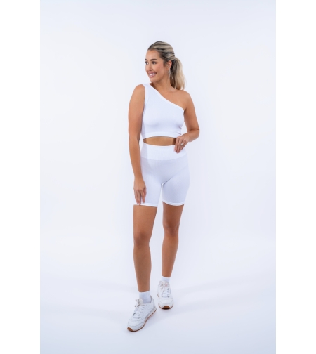 Rib One Shoulder Crop