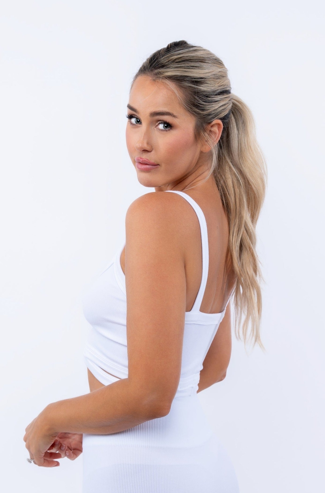 Rib One Shoulder Crop