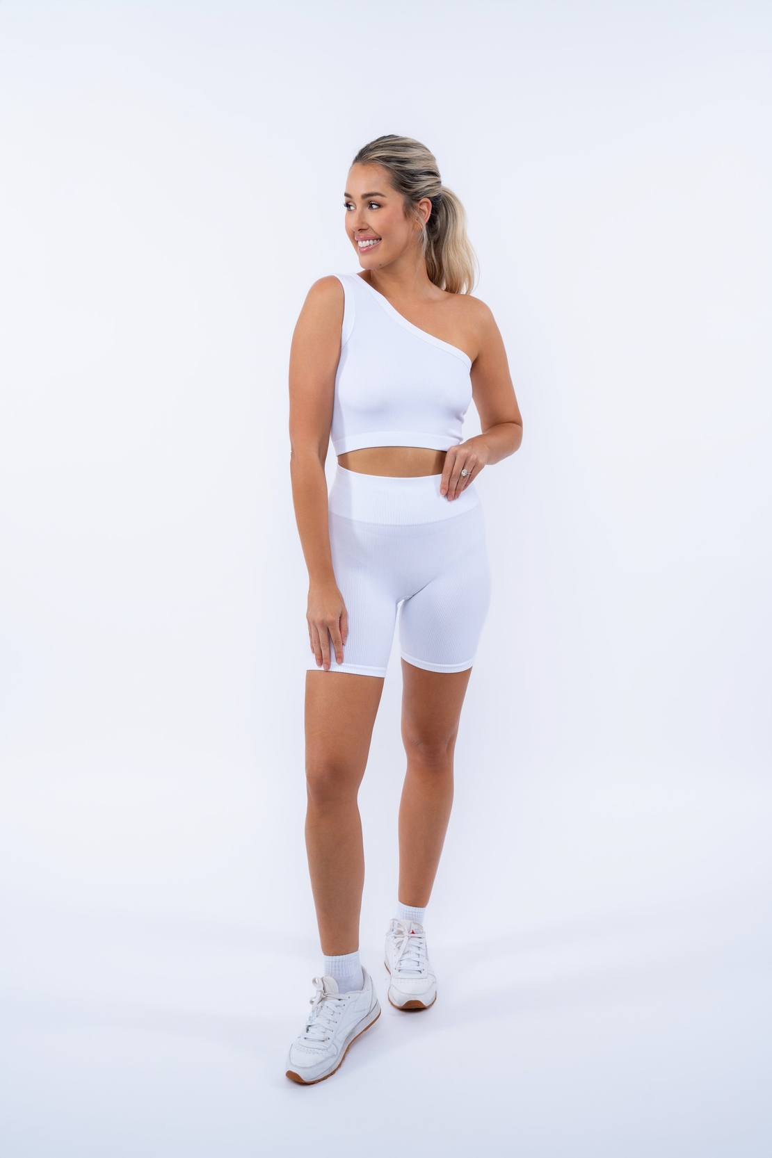 Rib One Shoulder Crop