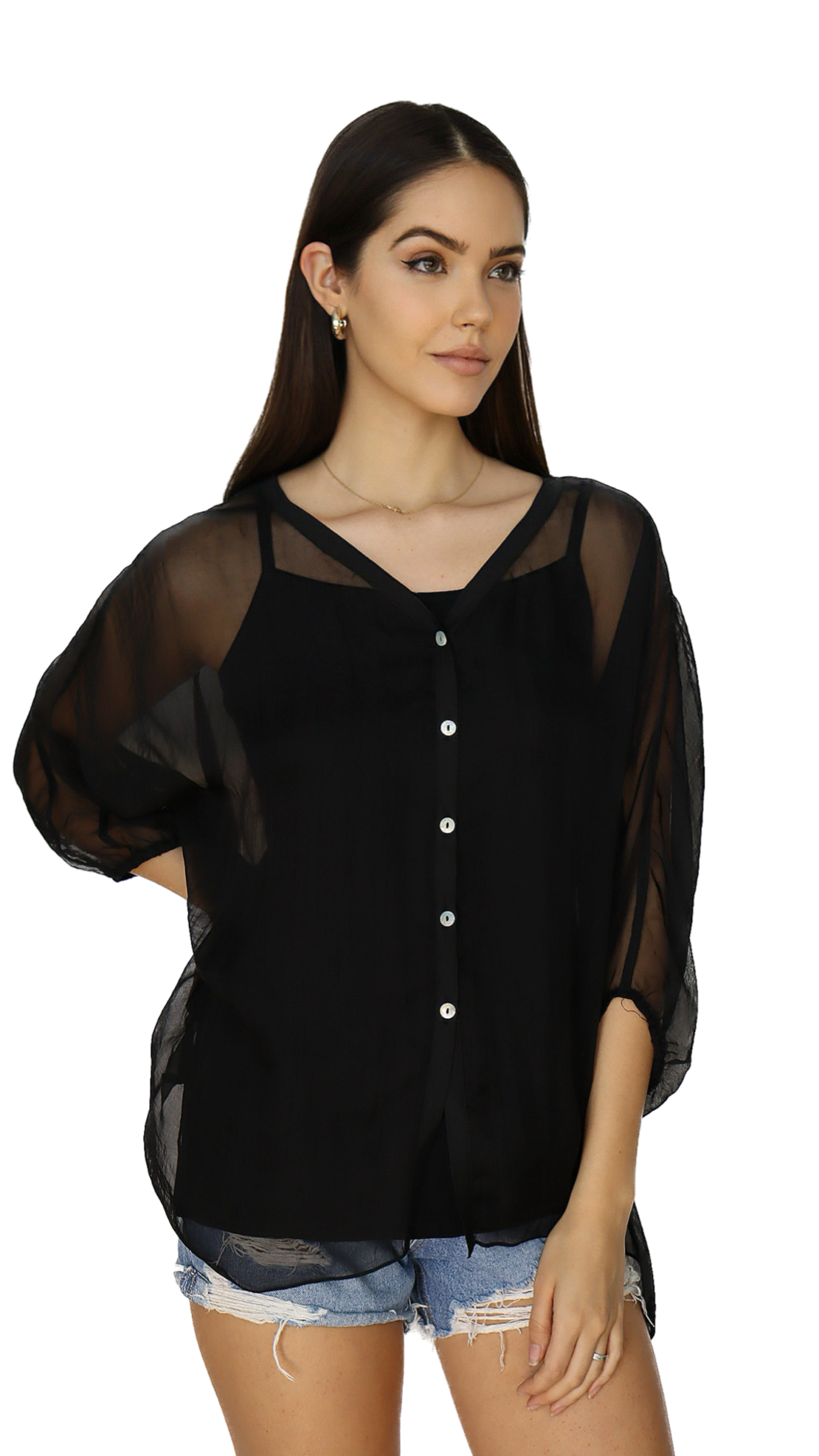 Silky Double Layer Blouse