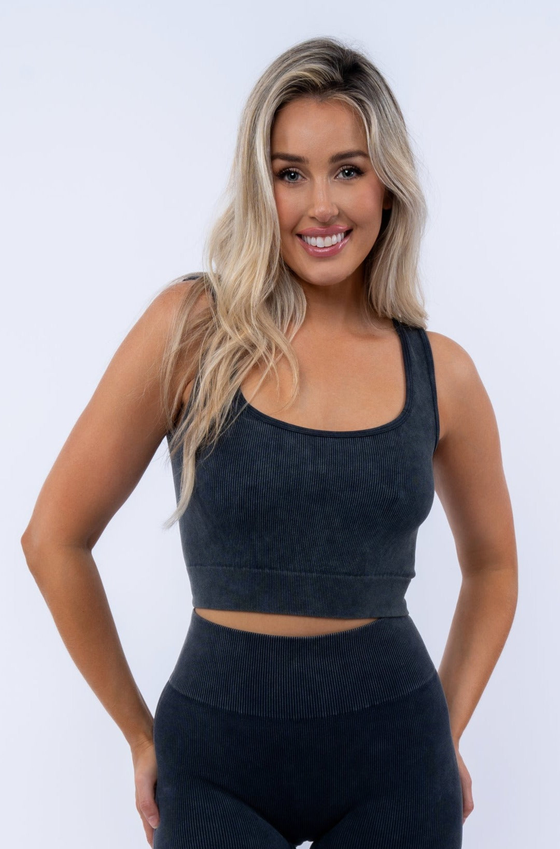 Rib Tank With Square Neck