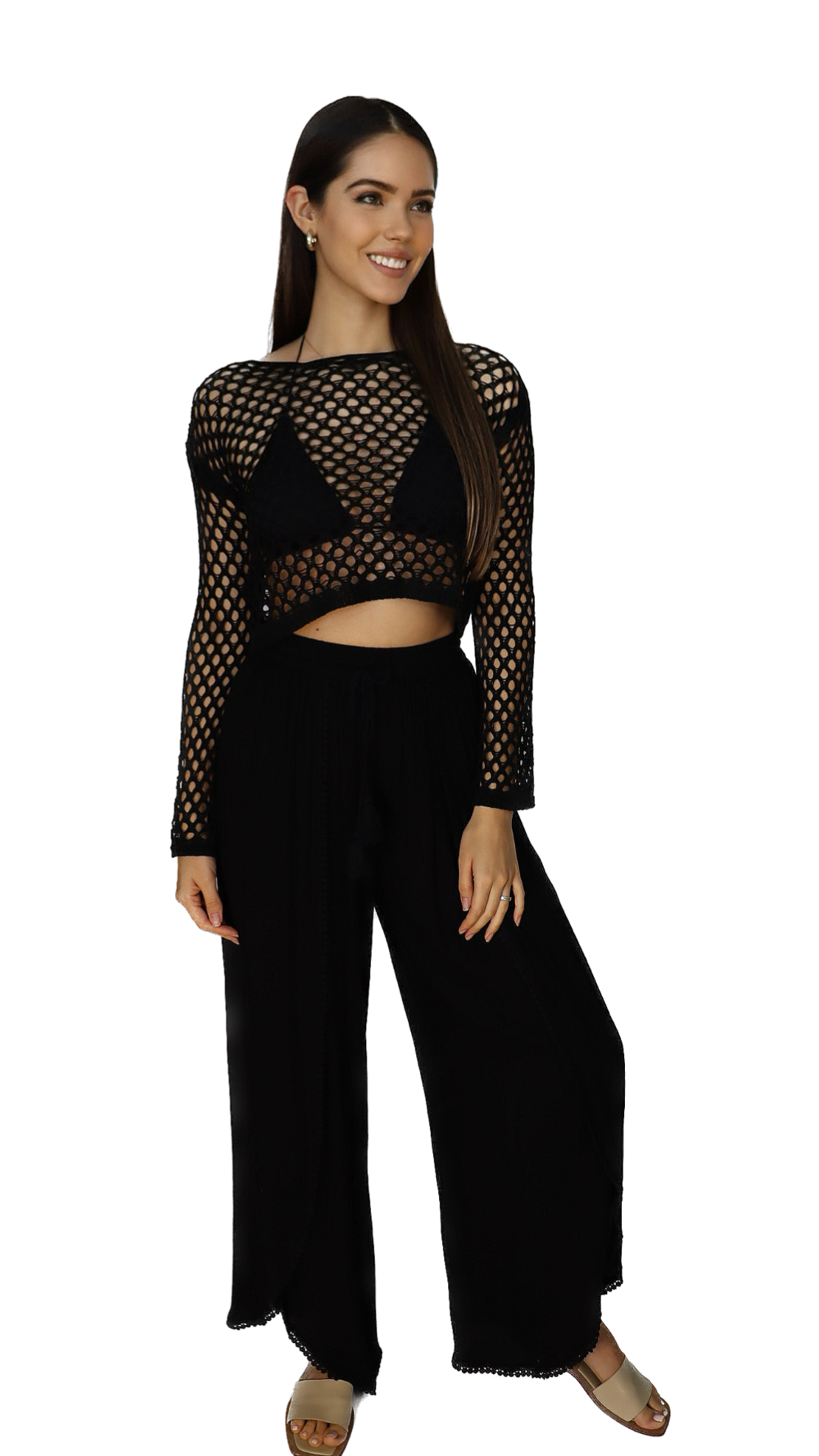 Long Sleeve Mesh Top