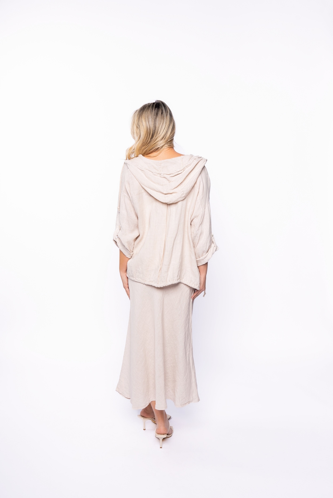Linen Jacket W/ Adjustable Zipper