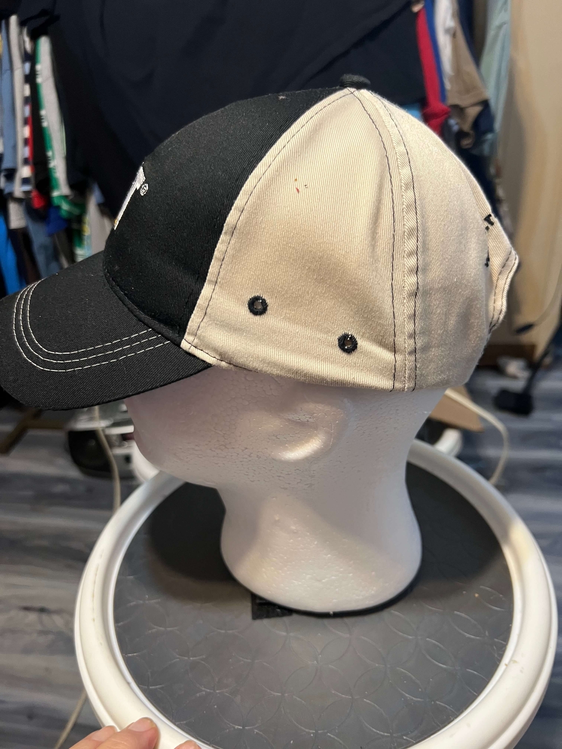 CAT Black and White Adjustable Hat