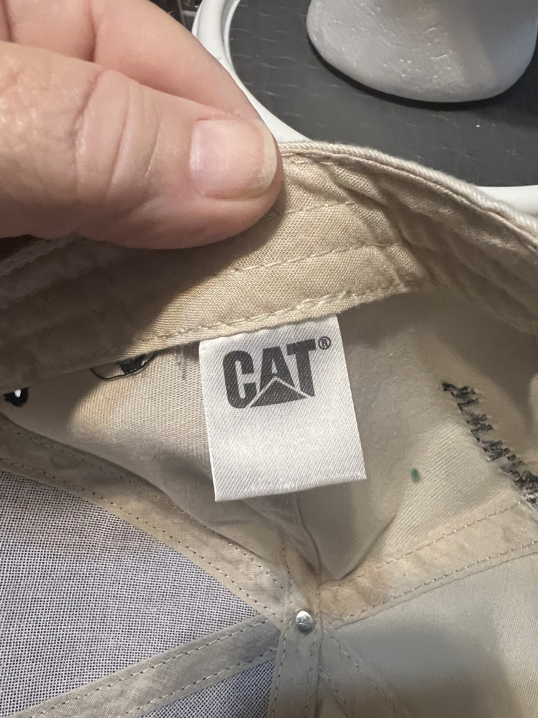 CAT Black and White Adjustable Hat