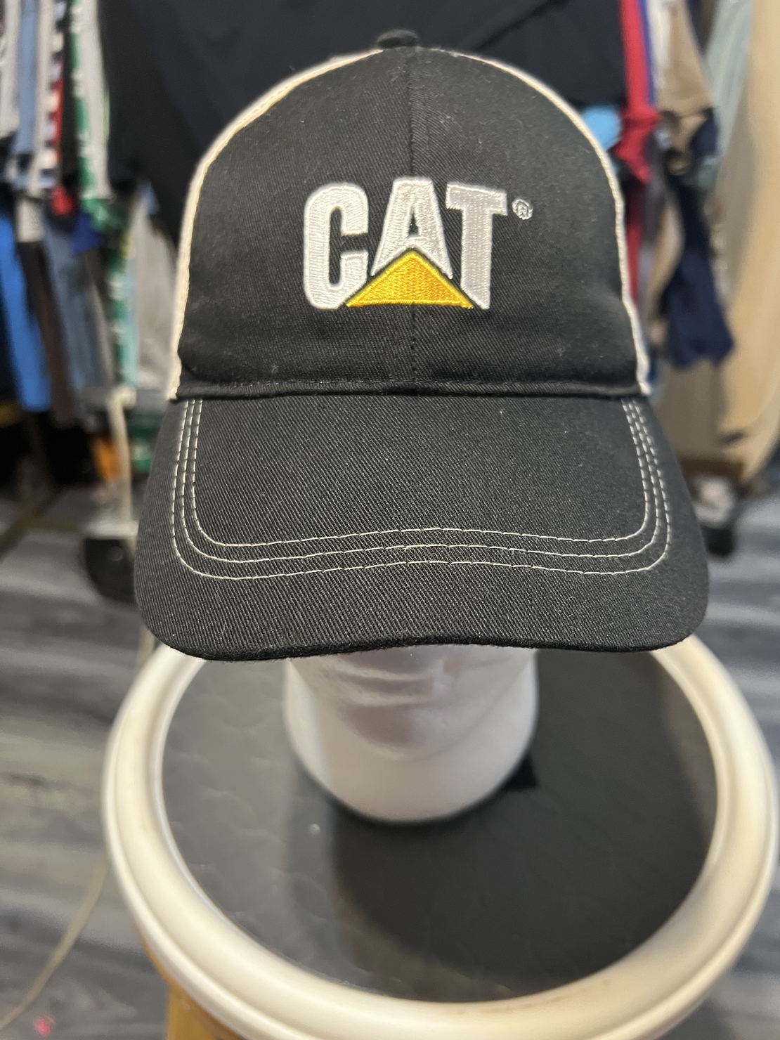 CAT Black and White Adjustable Hat